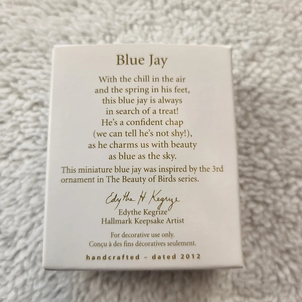 Hallmark Keepsake Blue Jay With Acorn Holiday Ornament (2012)